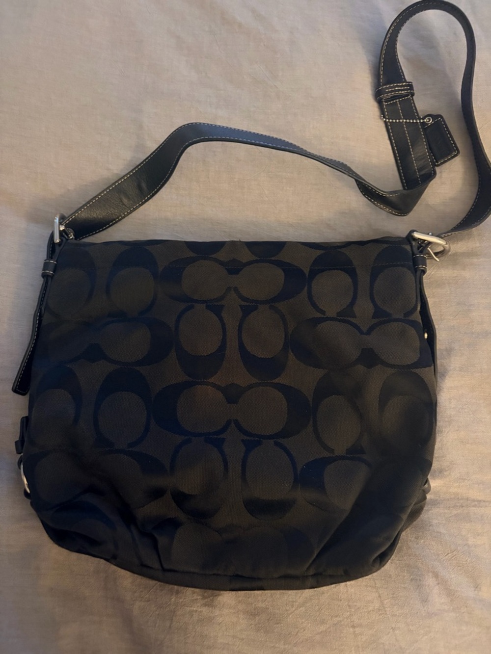 Coach Black Signature Jacquard Crossbody Shoulder Bag - Picture 2 of 9